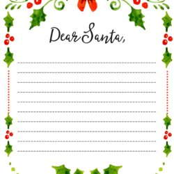 Great Dear Santa Fill In Letter Template Printable Blank Older Kids Letters Templates Paper Writing Child