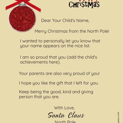 Out Of This World Free Personalized Printable Letter From Santa To Your Child Template Customize