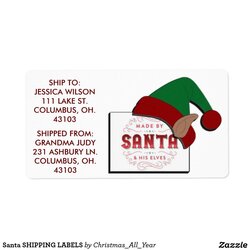 Spiffing Santa Shipping Labels Address Mailing