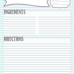 Tremendous Printable Recipe Card Cards Template Book Cookbook Templates Editable Binder Word Blank Pages