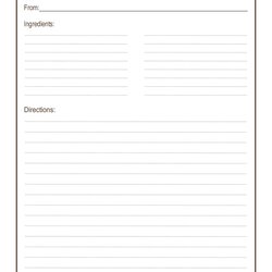 The Highest Standard Cookbook Printable Forms Free Online Template