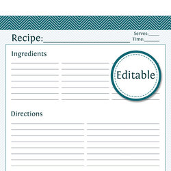 Superior Full Page Recipe Template For Word Business Printable Editable Card Templates Cards Instant Book