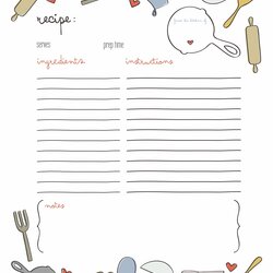 Sublime Best Free Printable Recipe Pages For At Page Template