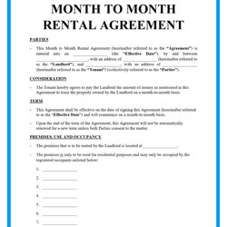Terrific Rental Agreement Template Free Word Templates Month To