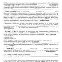 House Rental Agreement Template Florida Property Rentals Direct Printable Lease Free Forms Online Shop Fresh