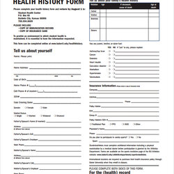 Health History Template Form Templates Questionnaire Sample Word Info Office Patient Free