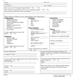 Medical Health History Forms Word Form Scaled