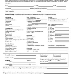 High Quality Medical Health History Forms Word Form
