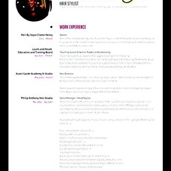 Professional Hair Stylist Resume Sample Templates