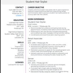 Cool Hair Stylist Resume Examples That Worked In Resumes Student Example