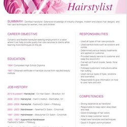 Out Of This World Sample Hair Stylist Resume Resumes Hairstylist Salon Template Examples Hairdresser Beauty