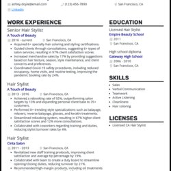 Outstanding Hair Stylist Resume Examples That Worked In Senior Resumes Example