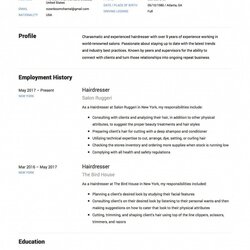 Free Hair Stylist Resume Templates Download Info Unbelievable High Definition