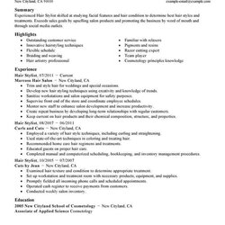 Fantastic Resume Templates Hair Stylist Examples Hairstylist Job Sample Salon Example Resumes Skills