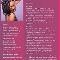Sterling Hairstylist Resume Samples Templates Word Rb Resumes Job Hair Stylist Example
