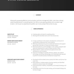 Legit Hair Stylist Resume Samples And Templates Sample Template Examples Ats