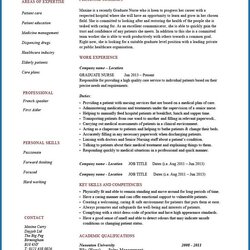 Very Good Free Printable Nursing Resume Template Example Of