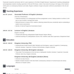 Exceptional Professional Curriculum Vitae Format Academic Template Example Applying Iconic