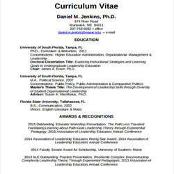 Sterling Academic Curriculum Vitae Templates Doc Template Sample Resume Student Maine