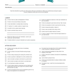 The Highest Standard Printable Birth Plan Templates Checklist Template Lab Formidable