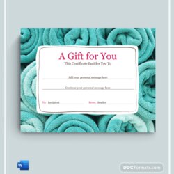 Exceptional Free Gift Certificate Templates Word Doc Beauty Salon Template