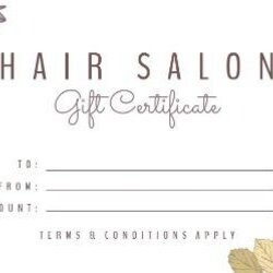 Hair Salon Gift Certificate With Flowers And Leaves Certificates