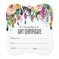 Spiffing Salon Gift Certificate Templates Template Floral Hair Printable Certificates Birthday Painted Vector