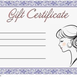 Terrific Fresh Free Printable Beauty Salon Gift Certificate Templates Best Quality Voucher Hairdresser