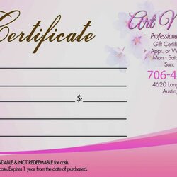 Peerless Salon Gift Certificate Templates Unforgettable High Resolution