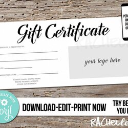 Supreme Salon Gift Certificate Templates Stupendous High Resolution