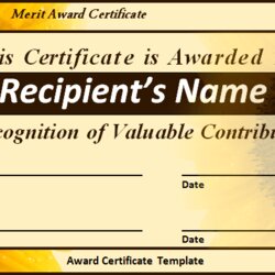 Admirable Award Certificate Templates Free Word Template Sample Printable Certificates Cash Format Downloads