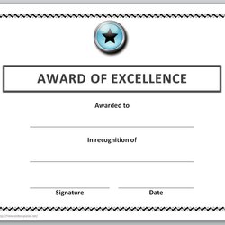 Peerless Free Certificate Templates For Word Microsoft And Open Office Award Template Excellence Recognition