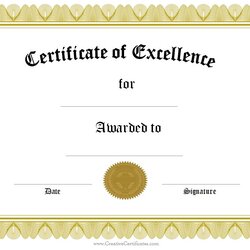 Award Certificate Template Free Business Templates Printable Certificates Awards Excellence Blank Word