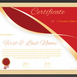 Terrific Award Certificate Template Get Templates Red Word
