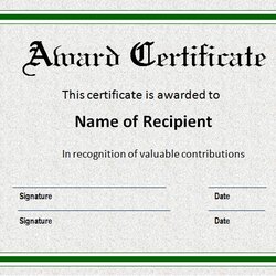 Award Certificate Template Free Word Templates Printable Certificates Blank Awards Format Students Sample