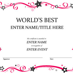 Magnificent Free Printable Certificates Templates Talent Show Award Babysitting Certificate Intended For