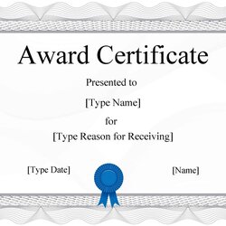 Award Certificate Templates Word Template