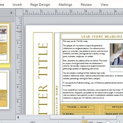 Preeminent Free Newsletter Templates Microsoft Word Publisher Template Two Create Office Note Also