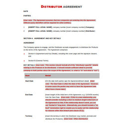 Out Of This World Distribution Agreement Templates Google Docs Word Template Sample