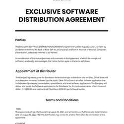 Legit Distribution Agreement Templates Free Downloads Template Software Consultation Exclusive Copy