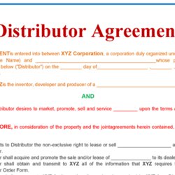 Super Exclusive Distribution Agreement Template Free Great Professional Distributor