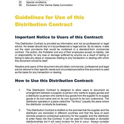 Supreme Distribution Agreement Template Editable Ms Word