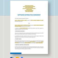 Marvelous Distribution Agreement Template In Word Free Download Software
