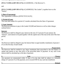 High Quality Free Loan Agreement Templates Word Template