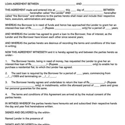 Free Loan Agreement Templates Forms Word Template