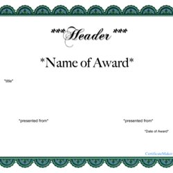Champion Award Certificate Template Free Printable