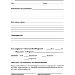 Spiffing Effective Employee Write Up Forms Disciplinary Action Form Misconduct