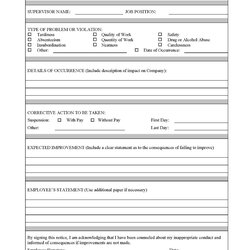 Capital Effective Employee Write Up Forms Disciplinary Action Form Template Ups Discipline Work Templates
