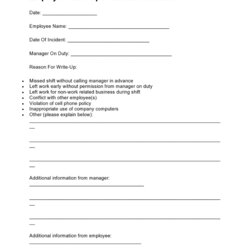 Exceptional Effective Employee Write Up Forms Free Download