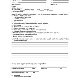 Matchless Effective Employee Write Up Forms Disciplinary Action Form